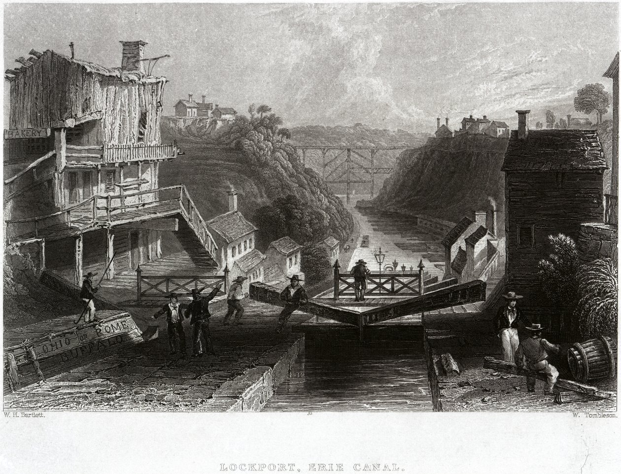 Lockport, Kanał Erie autorstwa William Henry Bartlett