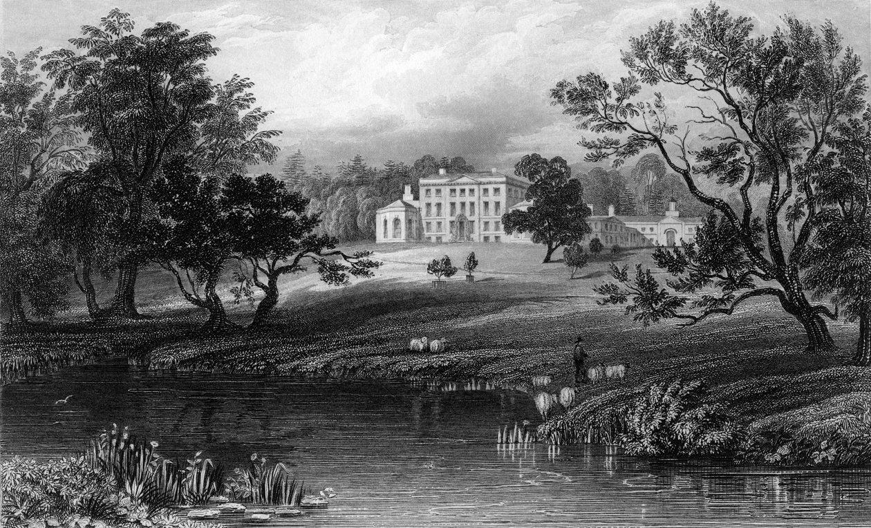 Mistley Hall, Essex, grawerowane przez Johna Carr Armytage, 1832 autorstwa William Henry Bartlett