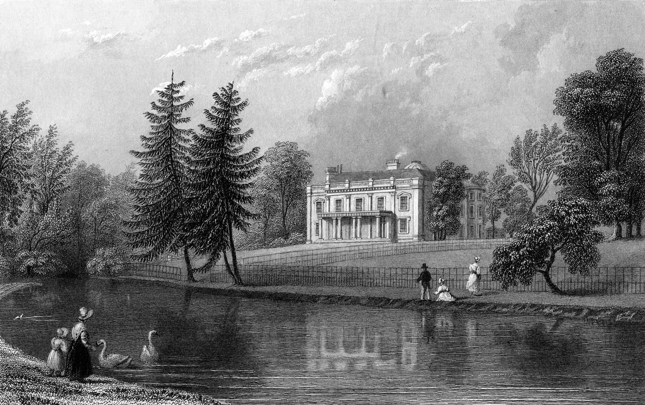 Moor Hall, niedaleko Harlow, Essex, grawerowane przez Johna Rogersa, 1833 autorstwa William Henry Bartlett
