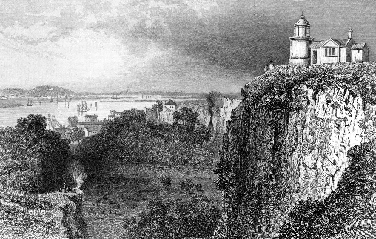 Purfleet, Essex, wyryte przez Johna Rogersa, 1832 autorstwa William Henry Bartlett
