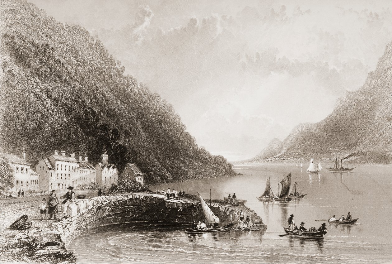 Rosstrevor Pier, County Down, z „Krajobrazy i starożytności Irlandii” George