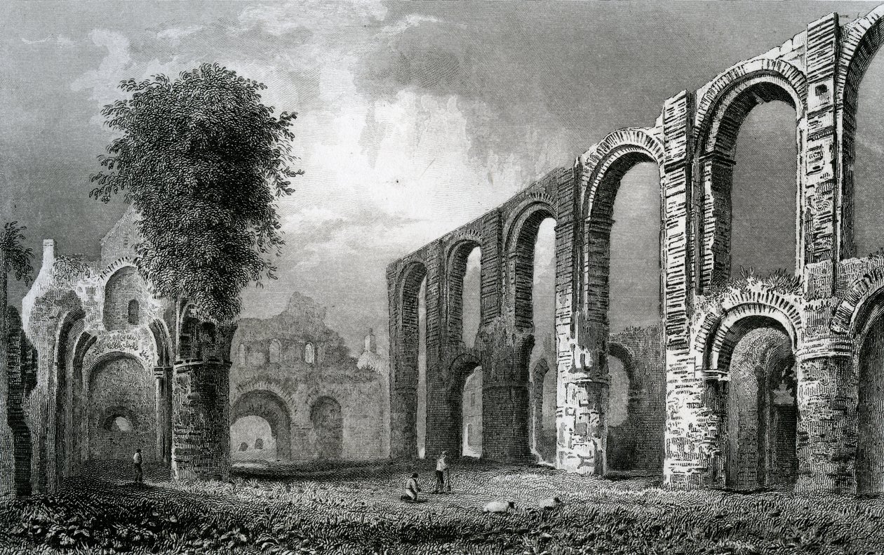 St. Botolph Priory Church, Colchester, Essex, grawerowane przez Johna Rogersa, 1832 autorstwa William Henry Bartlett