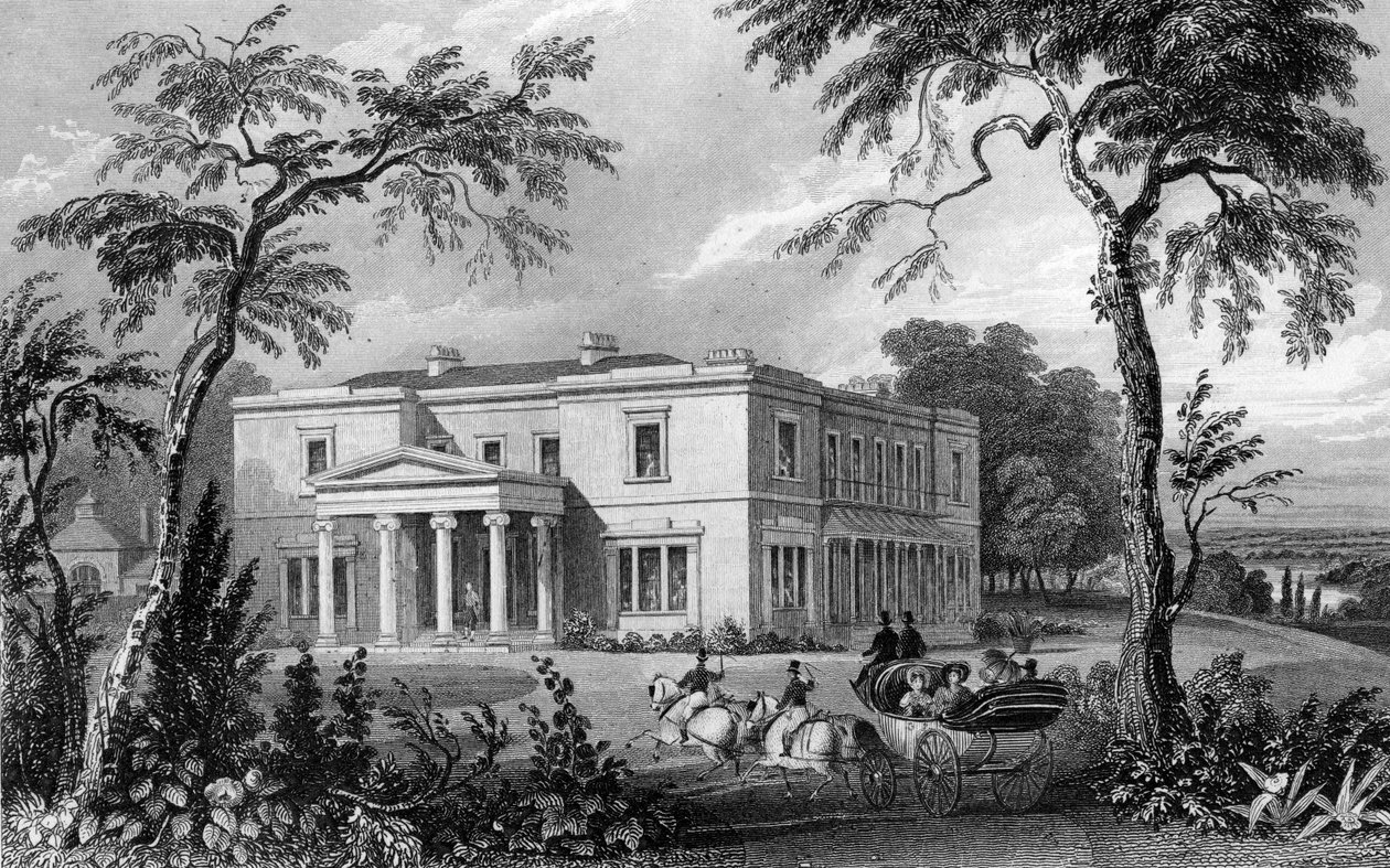 Stisted Hall, niedaleko Braintree, Essex, grawerowane przez Johna Carr Armytage, 1832 autorstwa William Henry Bartlett