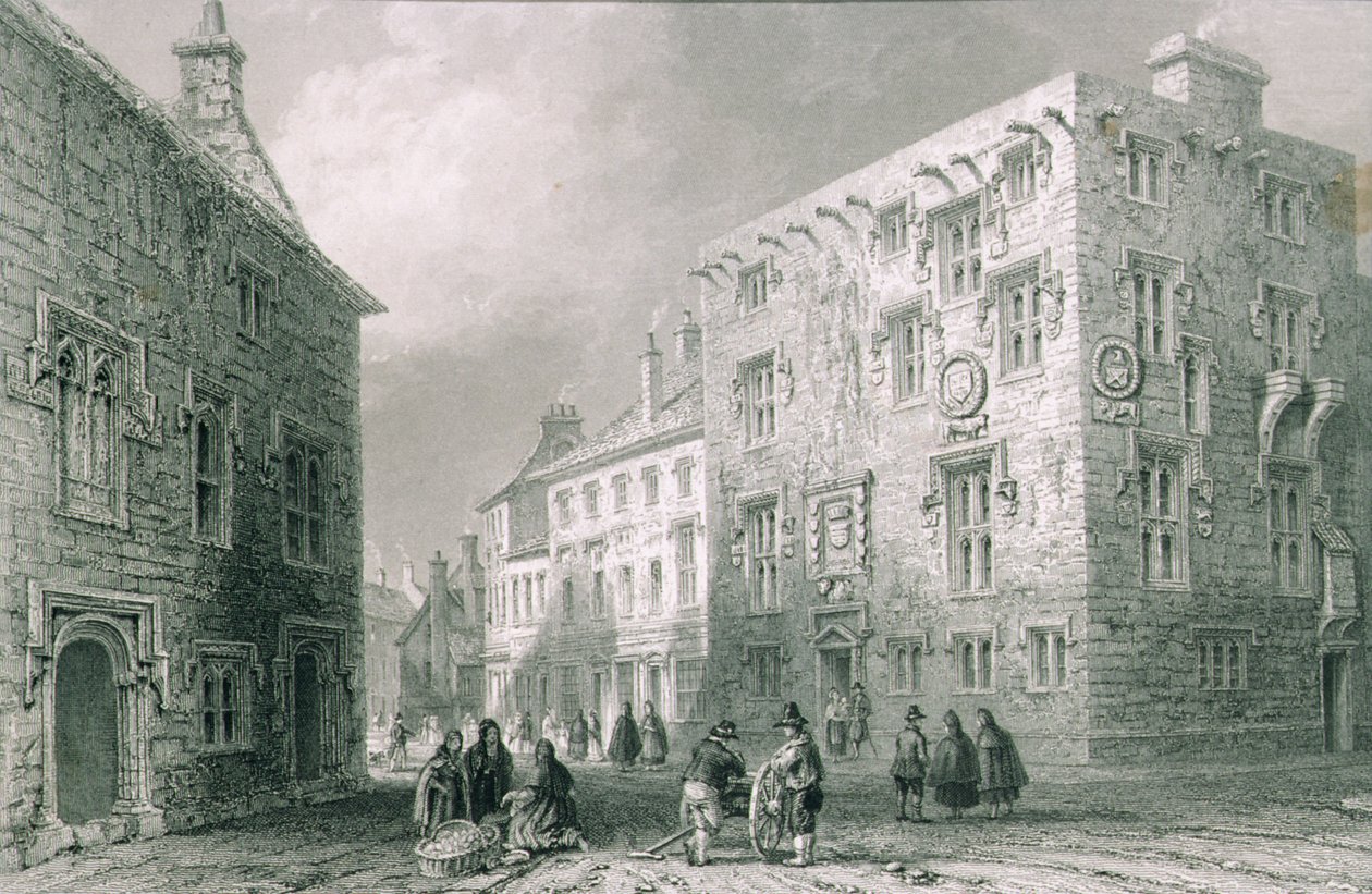 Scena uliczna w Galway, hrabstwo Galway, z „Scenery and Antiquities of Ireland” George
