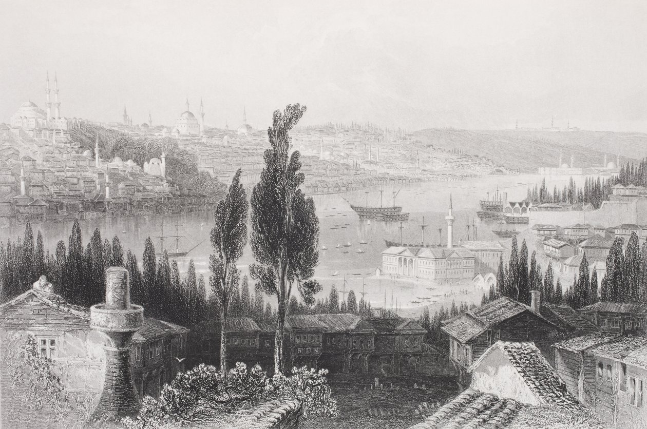 Arsenał z Pery, Turcja, z „Galerii Portretów Historycznych”, wydany ok. 1880 r. autorstwa William Henry Bartlett