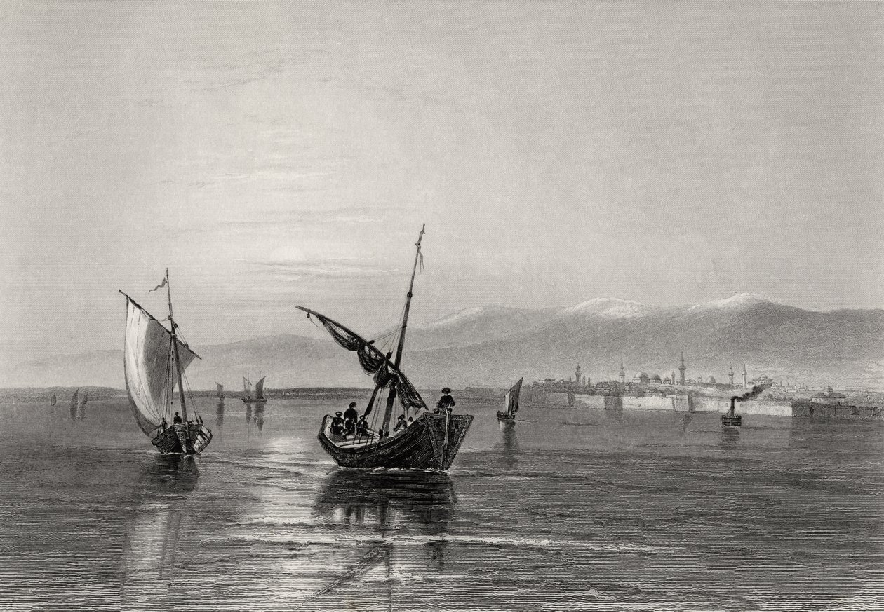 Bałkany, Bułgaria, z okolic Widden, rycina J. Godfrey autorstwa William Henry Bartlett
