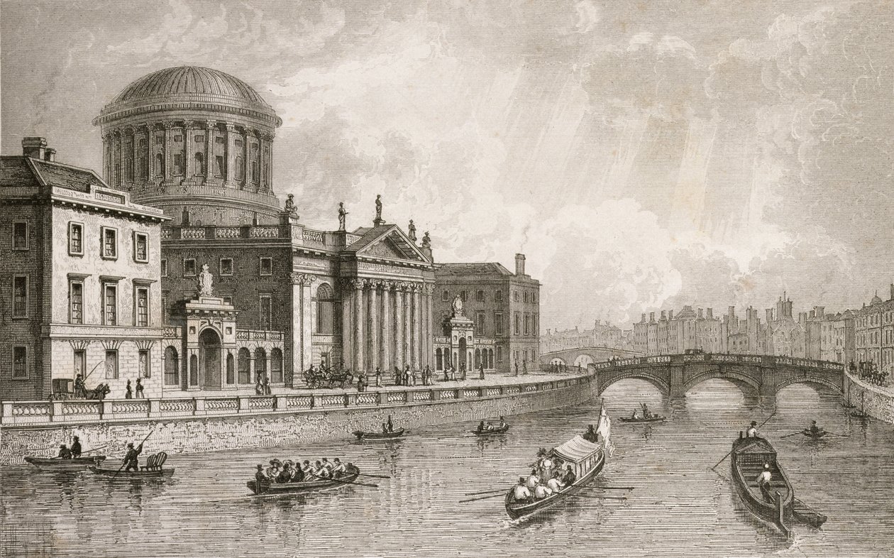 The Four Law Courts, Dublin, wyryte przez Owena autorstwa William Henry Bartlett
