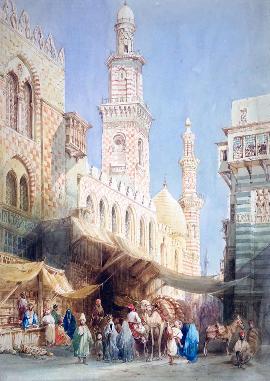 Szariat El Gohargiyeh, Kair, XIX w. autorstwa William Henry Bartlett