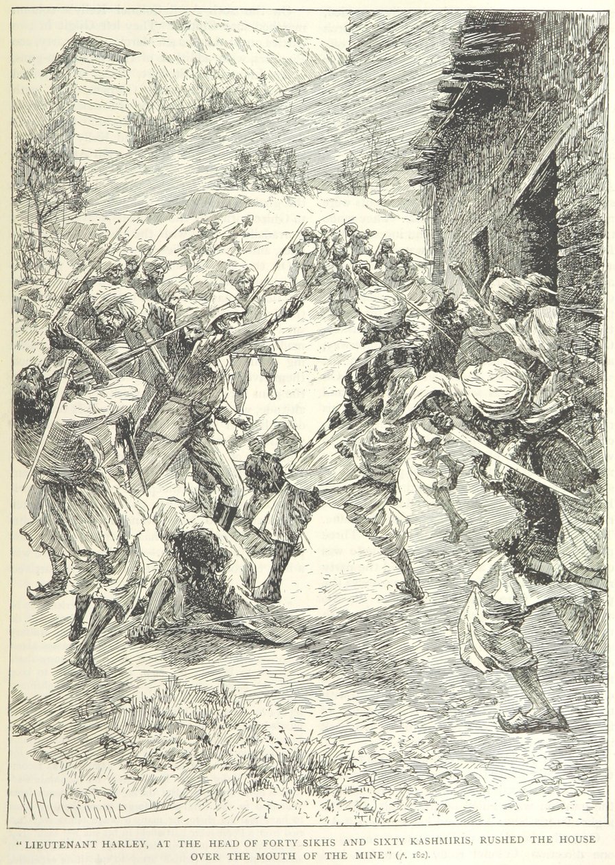 Atak na kopalnię w Chitral autorstwa William Henry Charles Groome