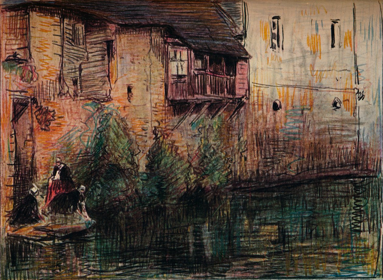 Scena nad kanałem, Quimperle, ok. 1907. autorstwa William Henry Charlton