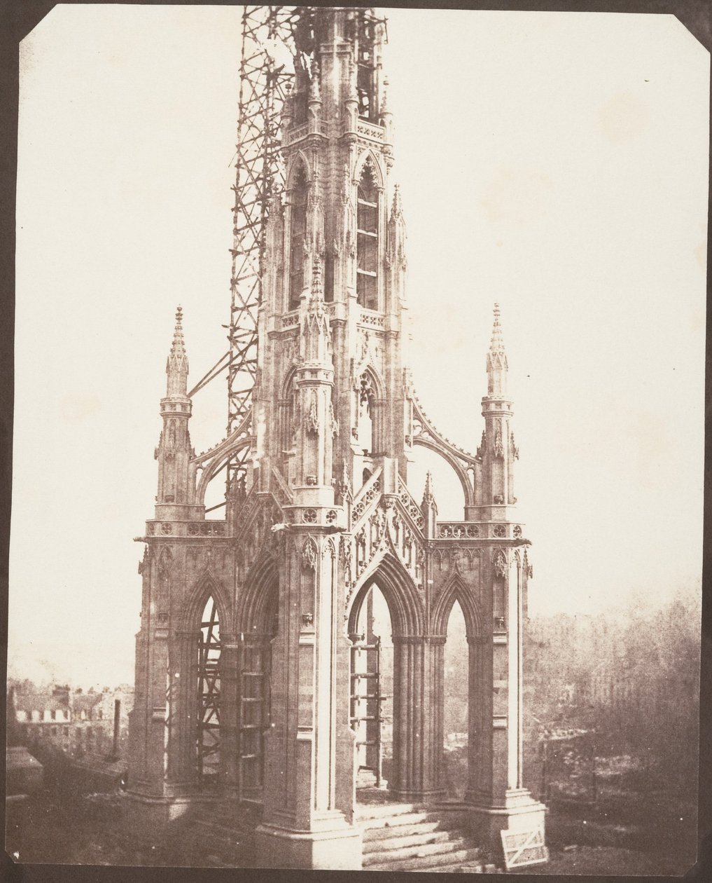 Pomnik Scotta przed ukończeniem, Edynburg autorstwa William Henry Fox Talbot