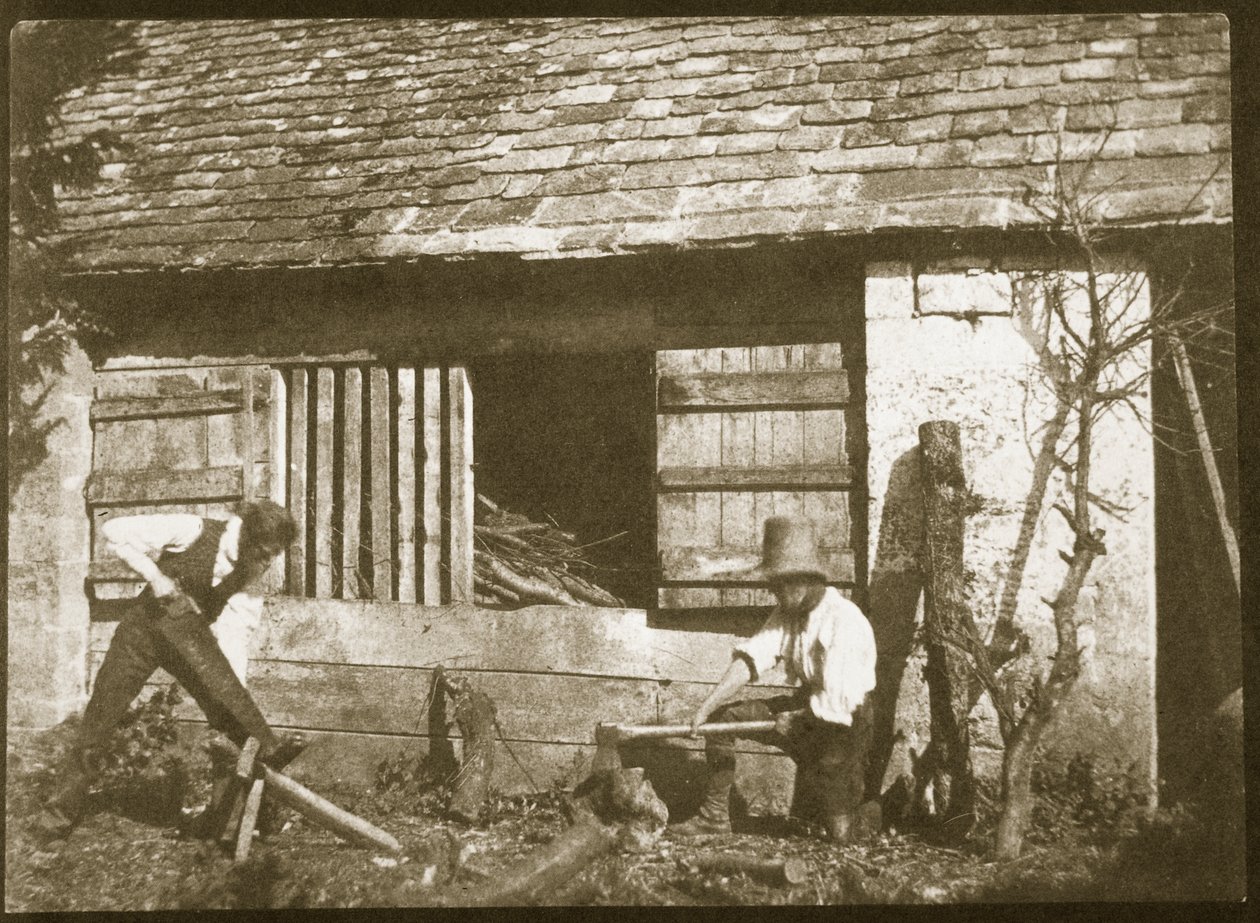 The Woodcutters, 1845 (odbitka na papierze solnym z negatywu kalotypii) autorstwa William Henry Fox Talbot