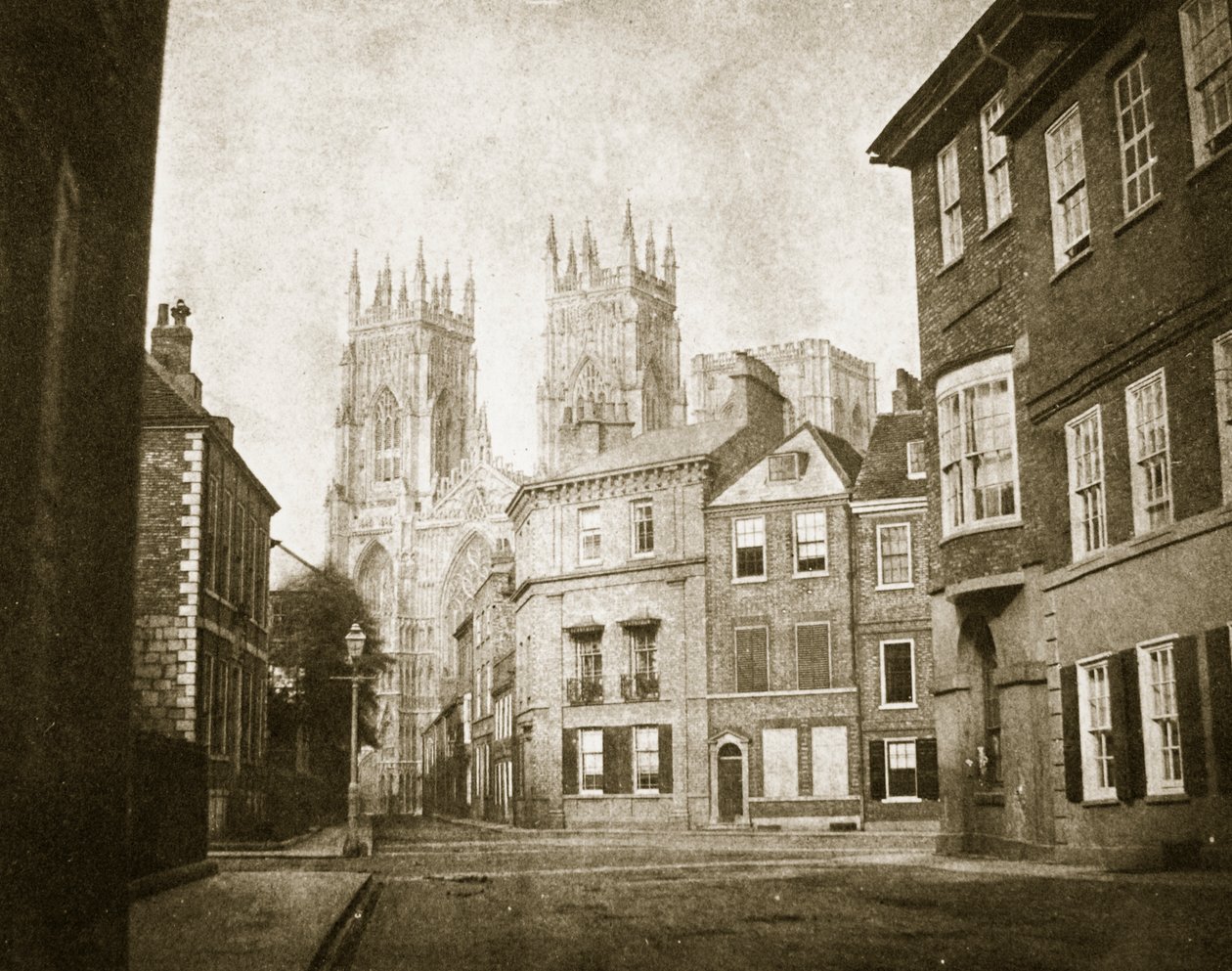 West Front, York Minster, od Lendall Street, 1845 autorstwa William Henry Fox Talbot