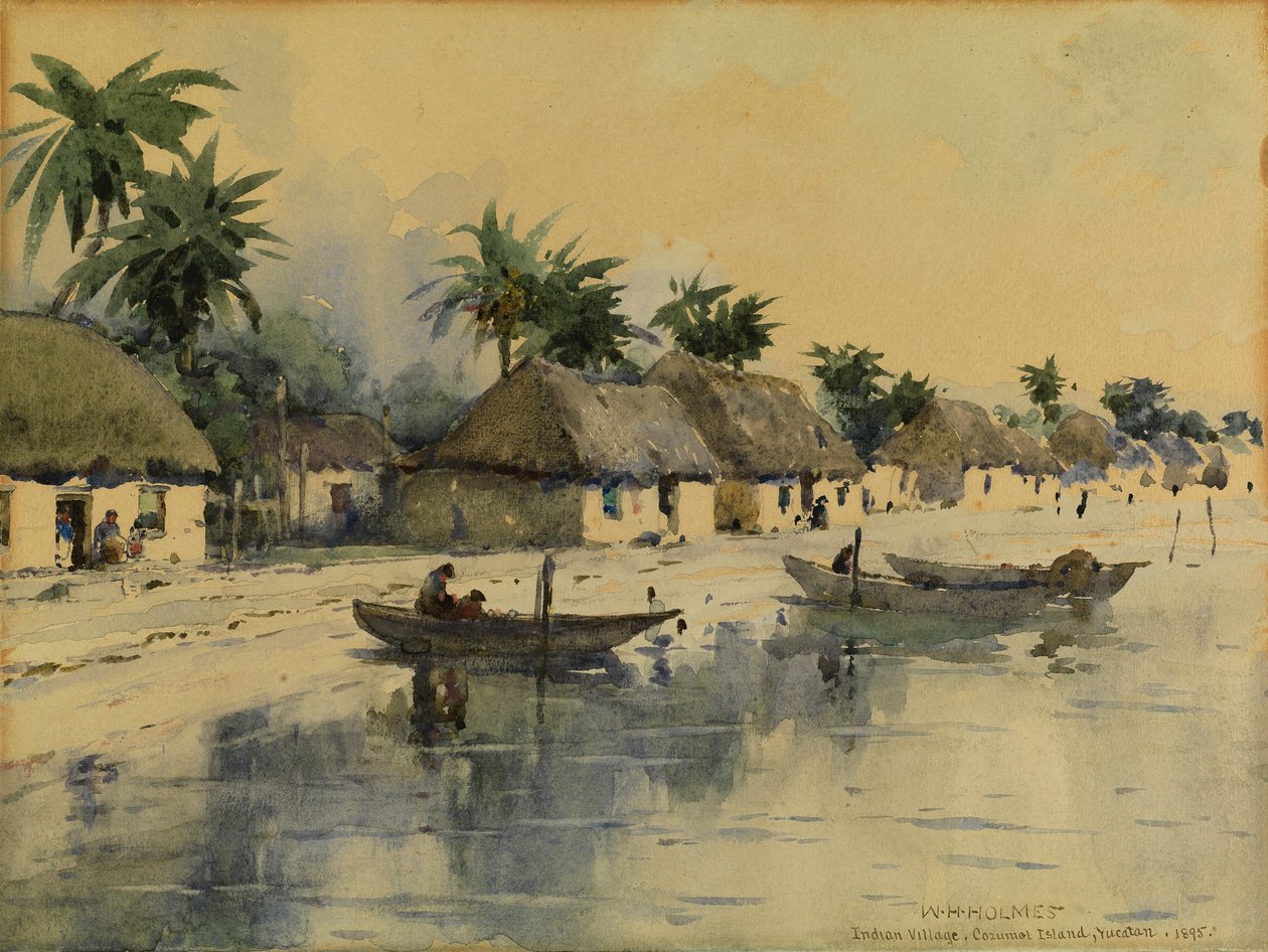 Wioska indiańska, wyspa Cozumel, Jukatan autorstwa William Henry Holmes