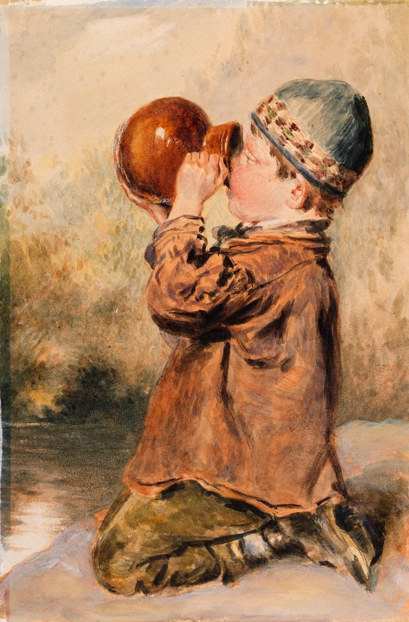 Chłopiec pijący autorstwa William Henry Hunt
