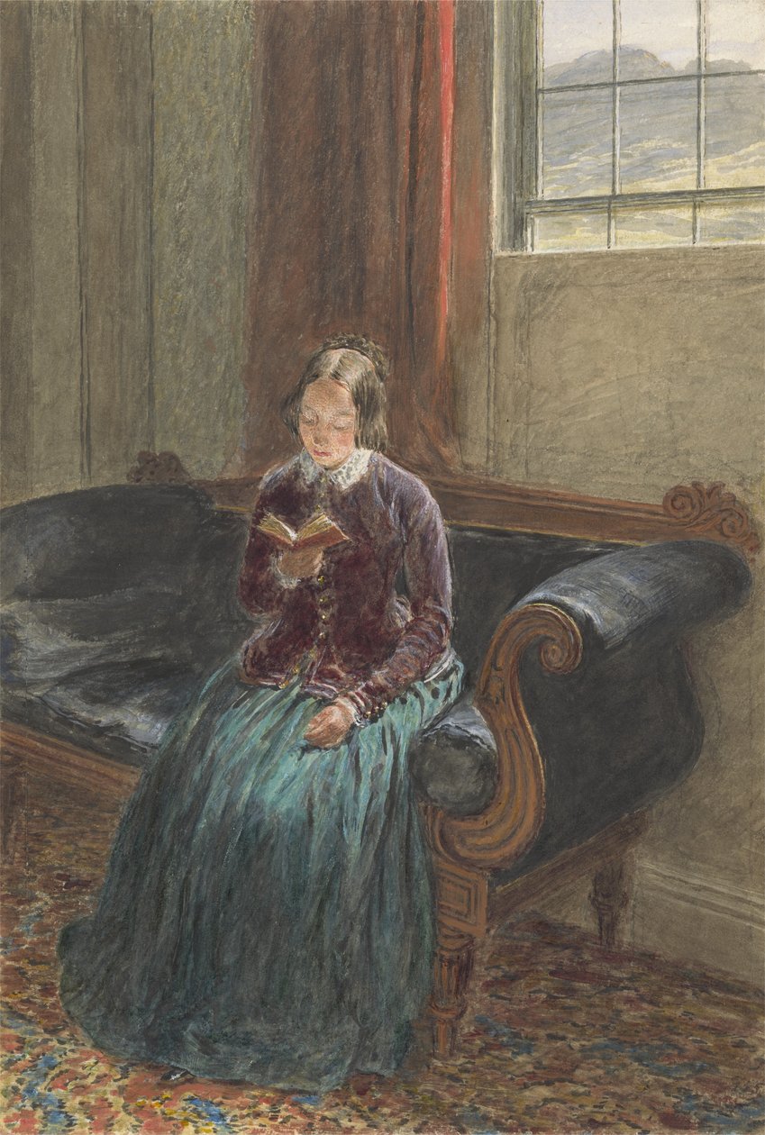 Lady Reading, zwana Mrs William Hunt, ok. 1835 (gwasz i toaleta na papierze grafitowym) autorstwa William Henry Hunt