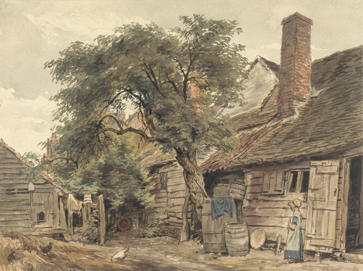 Podwórko chaty autorstwa William Henry Hunt