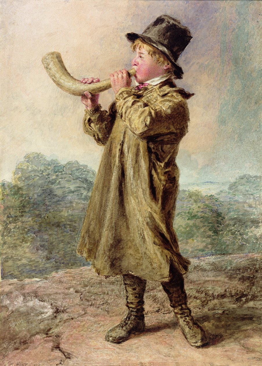 Krowa, chłopiec autorstwa William Henry Hunt