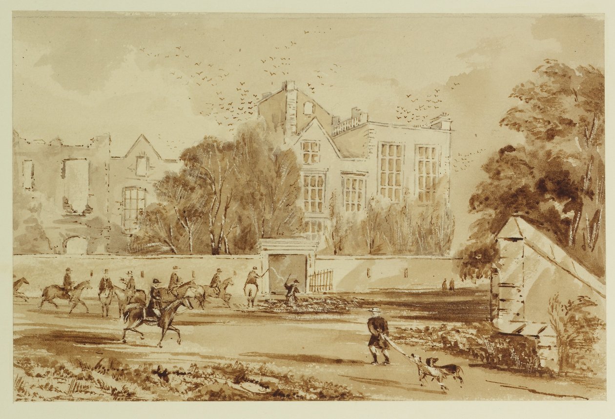 Hardwick Old Hall (akwarela na papierze) autorstwa William Henry Hunt