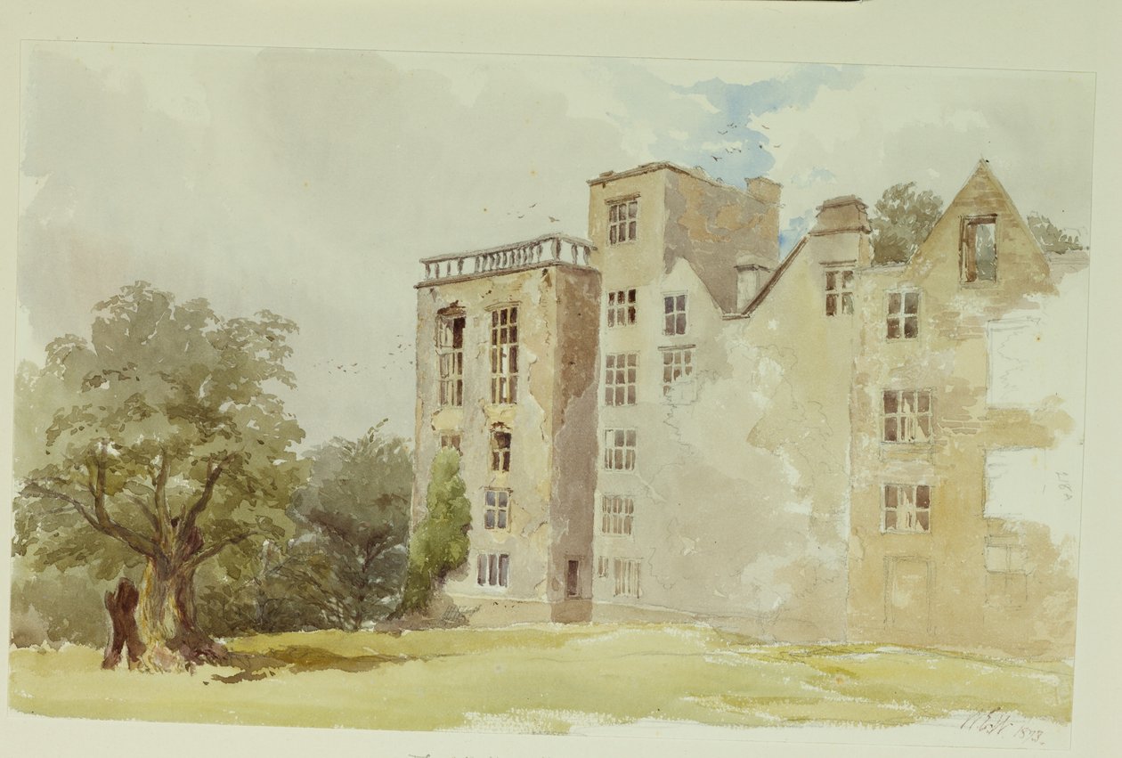 Hardwick Old Hall (akwarela na papierze) autorstwa William Henry Hunt