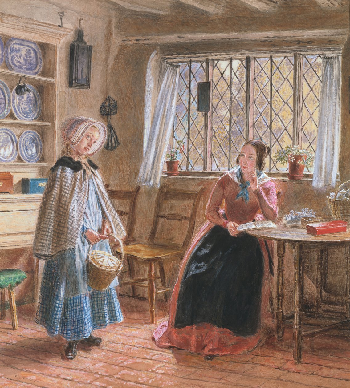 Lekcje słuchu (akwarela) autorstwa William Henry Hunt