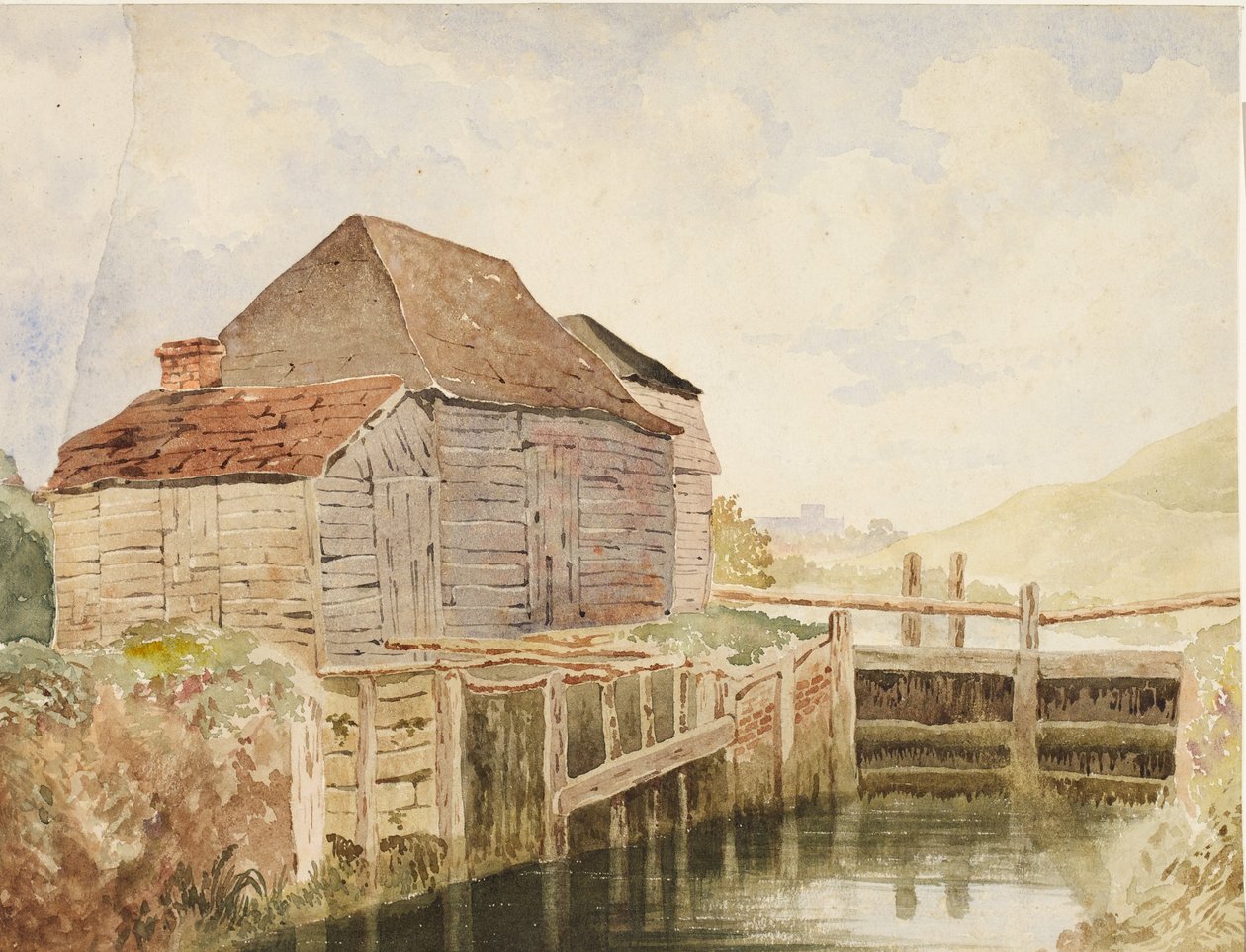 Stary Młyn i Brama Śluzy (św. Katarzyny), ok. 1820-40 autorstwa William Henry Hunt