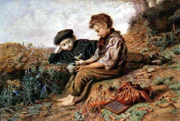 Uczniowie ze skradzionym gniazdem autorstwa William Henry Hunt
