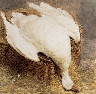 Martwa natura martwej gęsi z koszem autorstwa William Henry Hunt