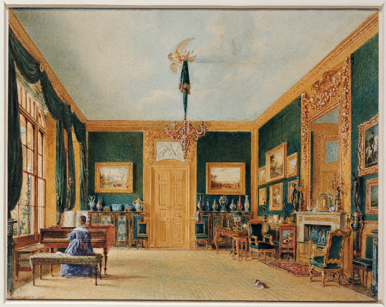 Zielony salon hrabiego Essex w Cassiobury, 1823 autorstwa William Henry Hunt
