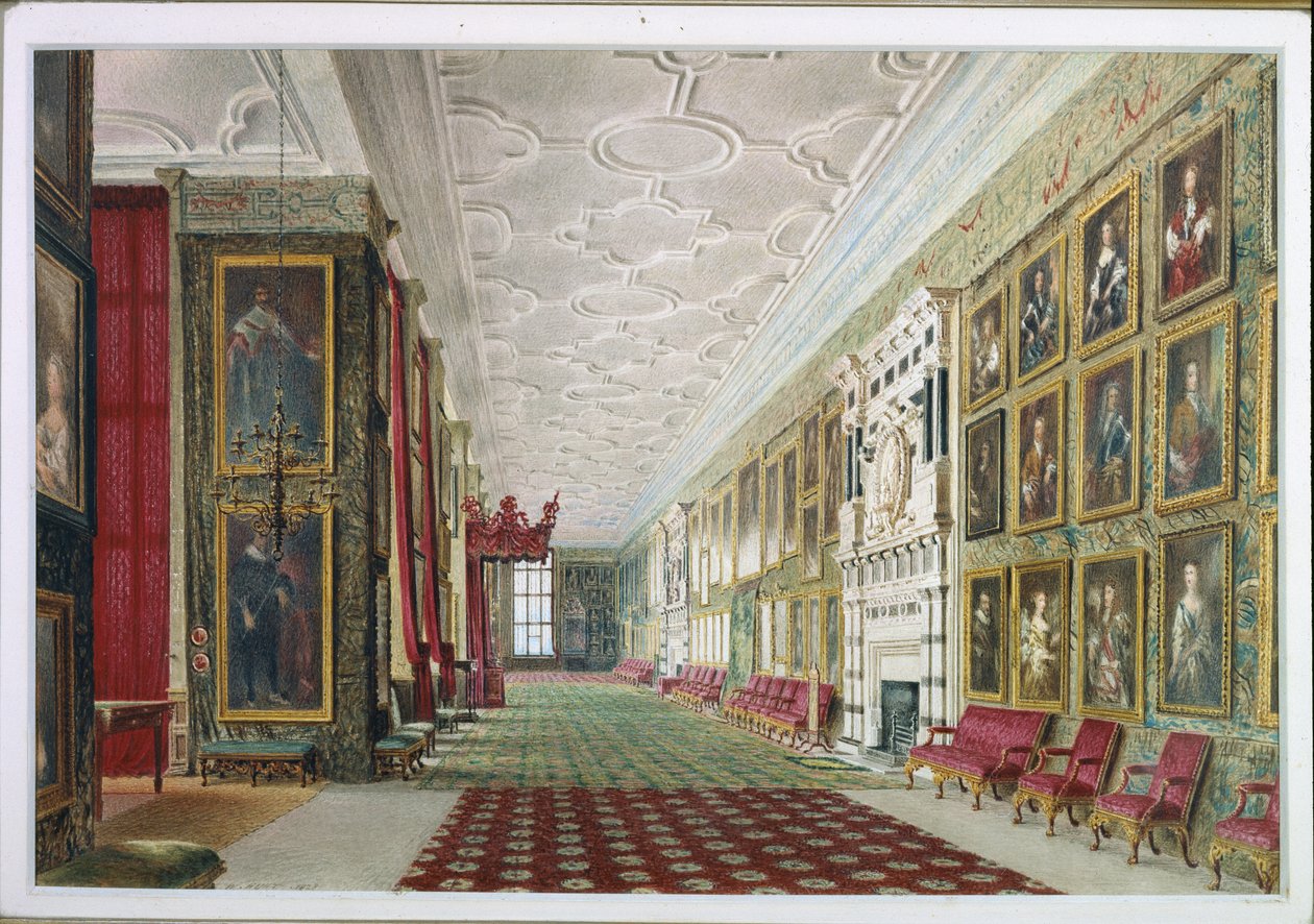 Długa Galeria, Hardwick autorstwa William Henry Hunt