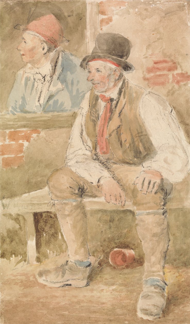 Dwóch chłopów przy oknie autorstwa William Henry Hunt