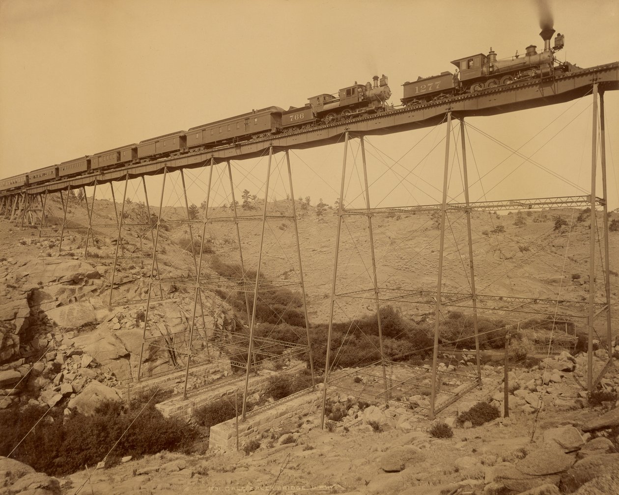 Most Dale Creek, Union Pacific Railway autorstwa William Henry Jackson
