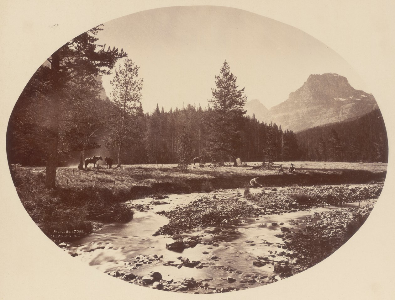 Pałac Butte Park, Góry Gallatin, Terytorium Montana autorstwa William Henry Jackson