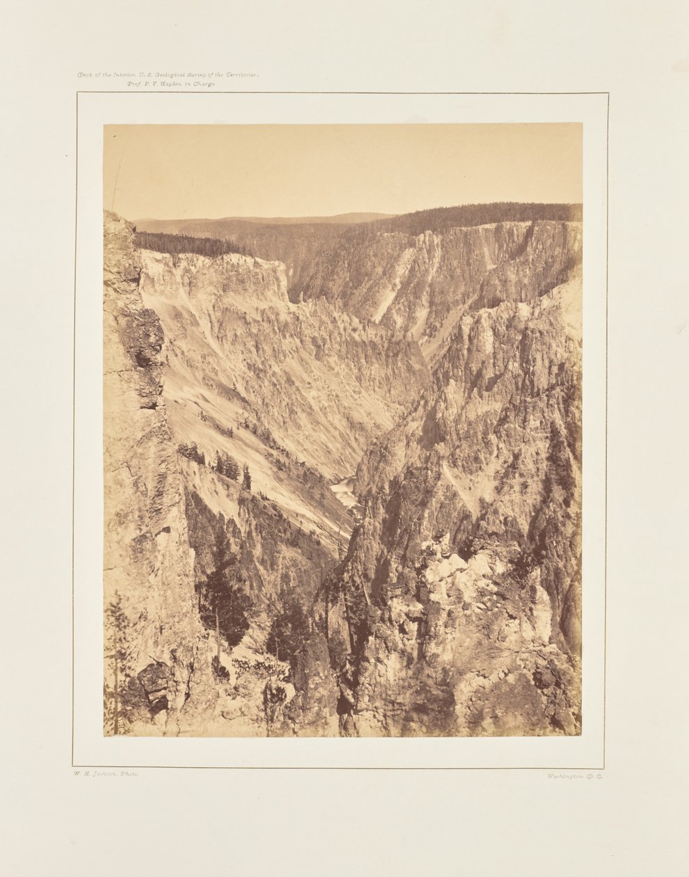 Wielki Kanion, jedną milę poniżej wodospadów autorstwa William Henry Jackson