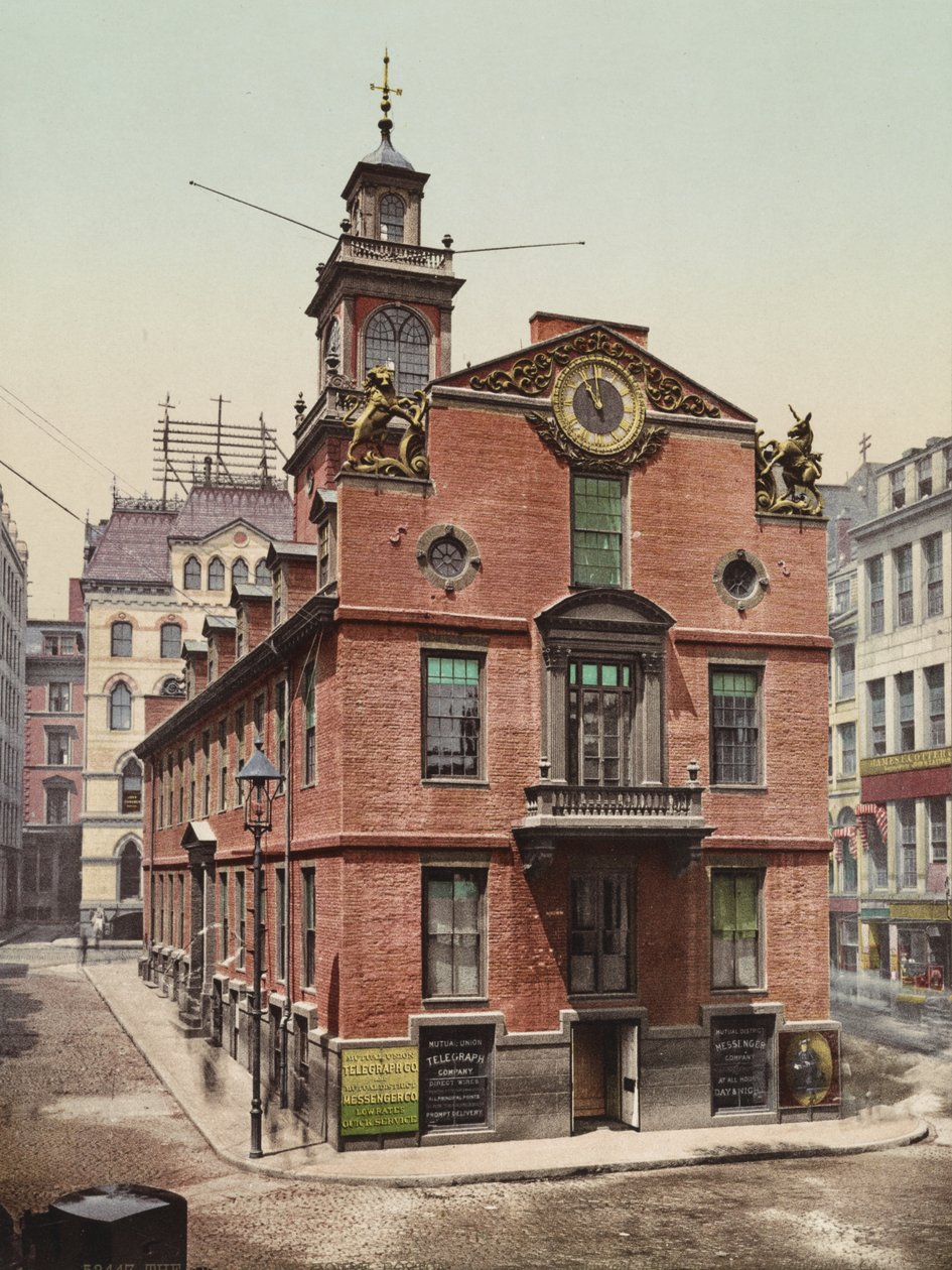 Old State House, Boston, Massachusetts, c.1900 (fotochrom) autorstwa William Henry Jackson