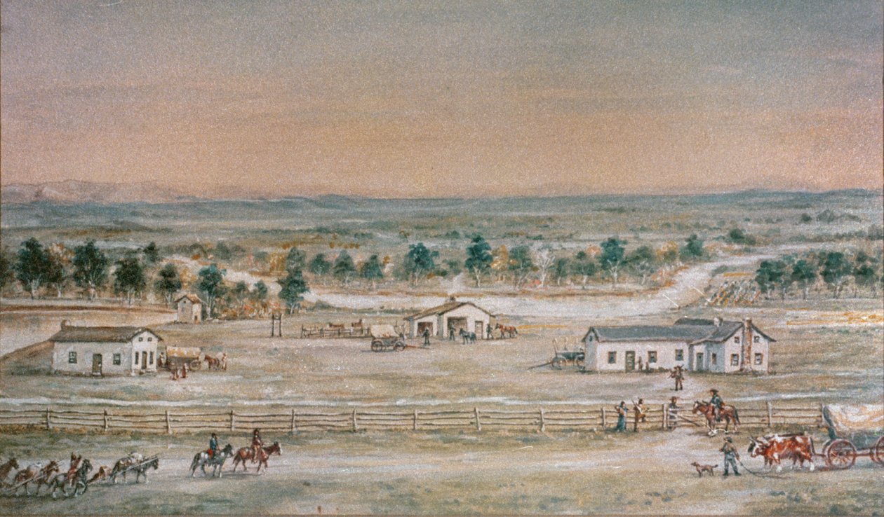 Misja Whitmana w 1845 r. (kolor lito) autorstwa William Henry Jackson