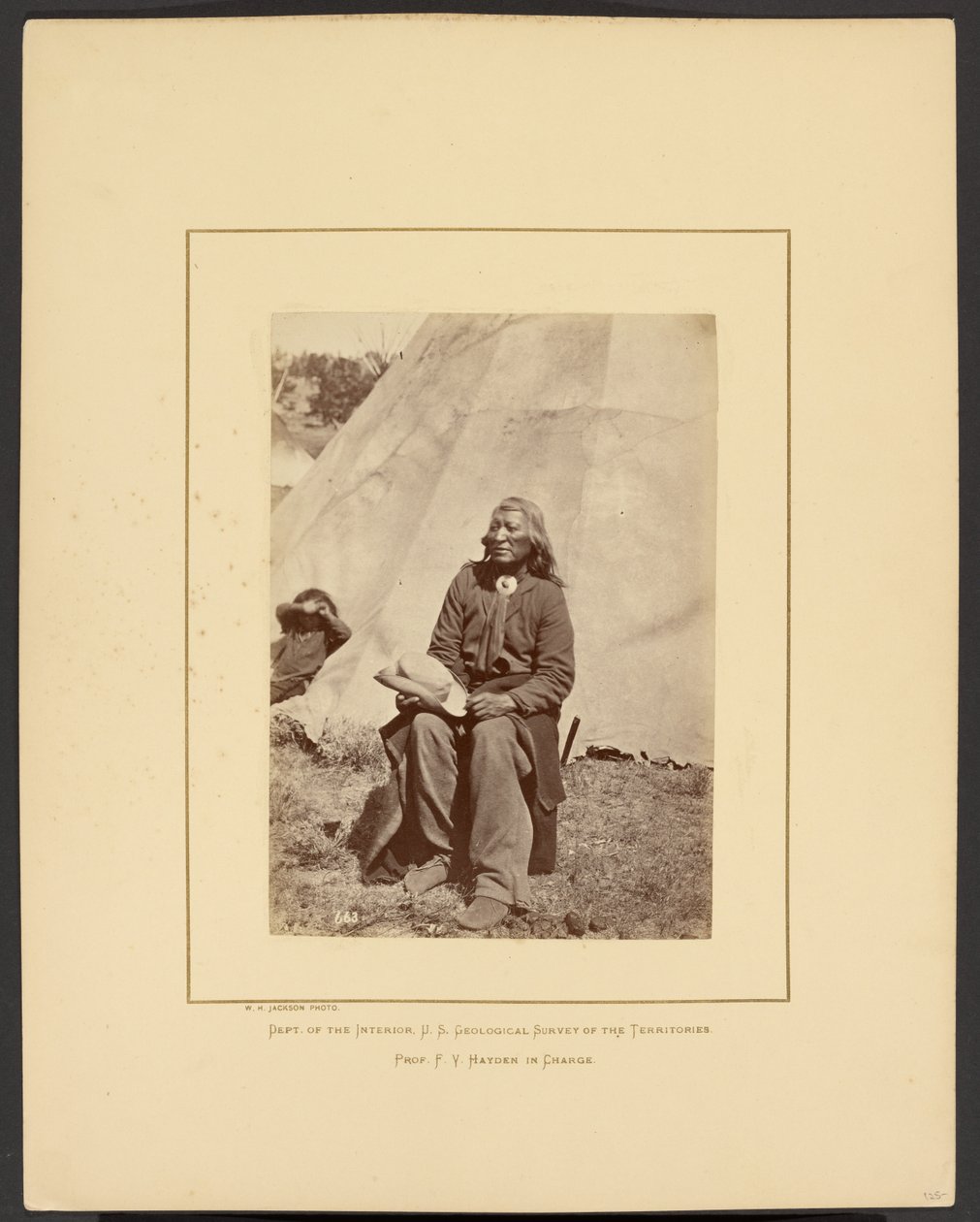 [Washakie lub Biegnący Bawół, Shoshone, Góry Wind River, Wyoming]. autorstwa William Henry Jackson