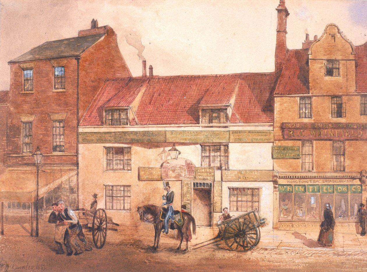 The White Horse Inn, Pilgrim Street (farba do ciała, ołówek i toaleta na papierze) autorstwa William Henry Knowles