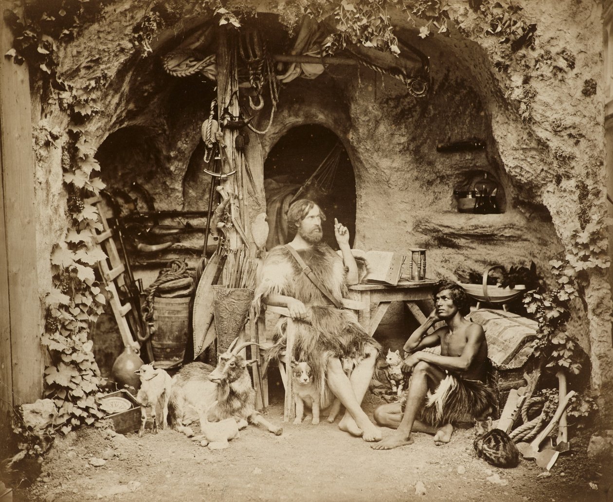 Robinson Crusoe, ok.1856 (srebrny odbitka albumowa z negatywu szklanego) autorstwa William Henry Lake Price
