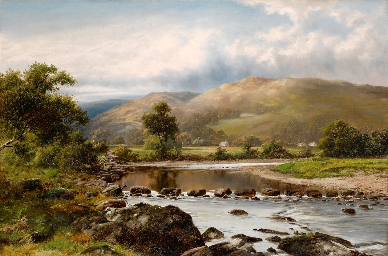 Stepping Stones w Bettws-y-Coed, Północna Walia autorstwa William Henry Mander