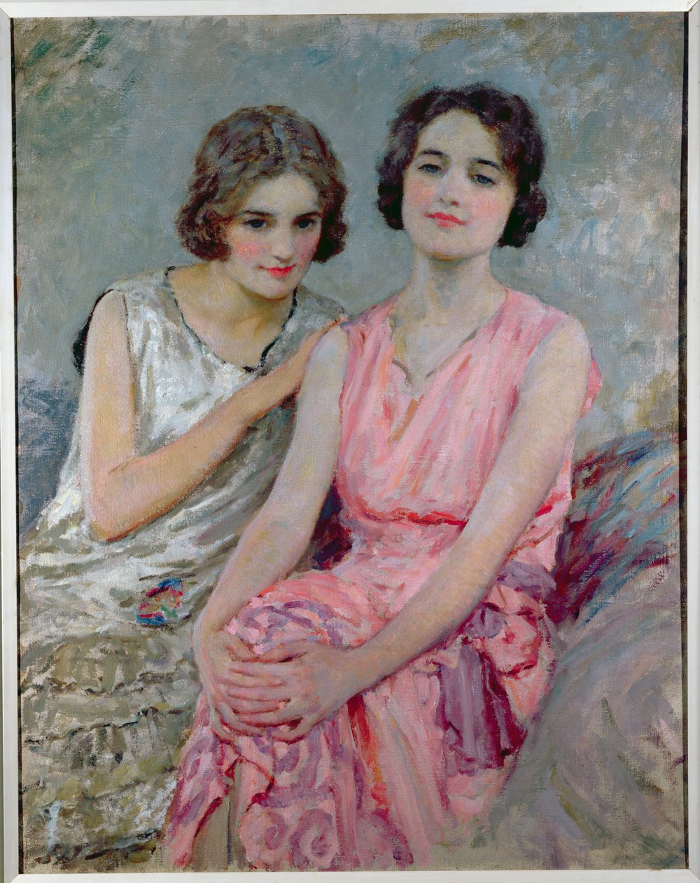 Dwie młode kobiety siedzące autorstwa William Henry Margetson