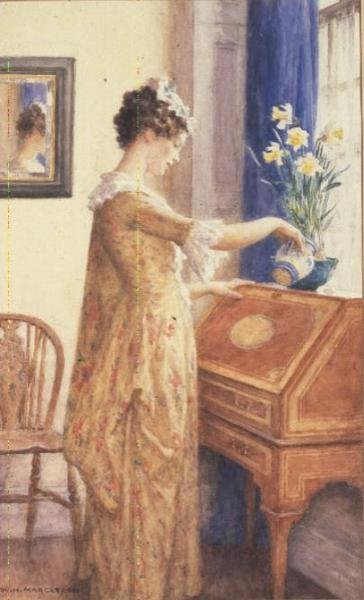 Podlewanie żonkili autorstwa William Henry Margetson