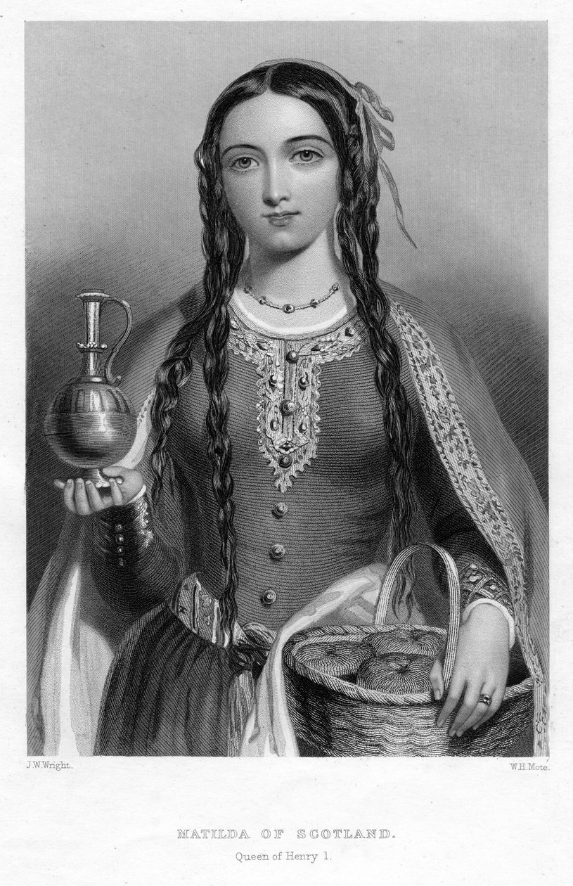 Matylda Szkocji, królowa Henryka I, ok. 1850 r. autorstwa William Henry Mote