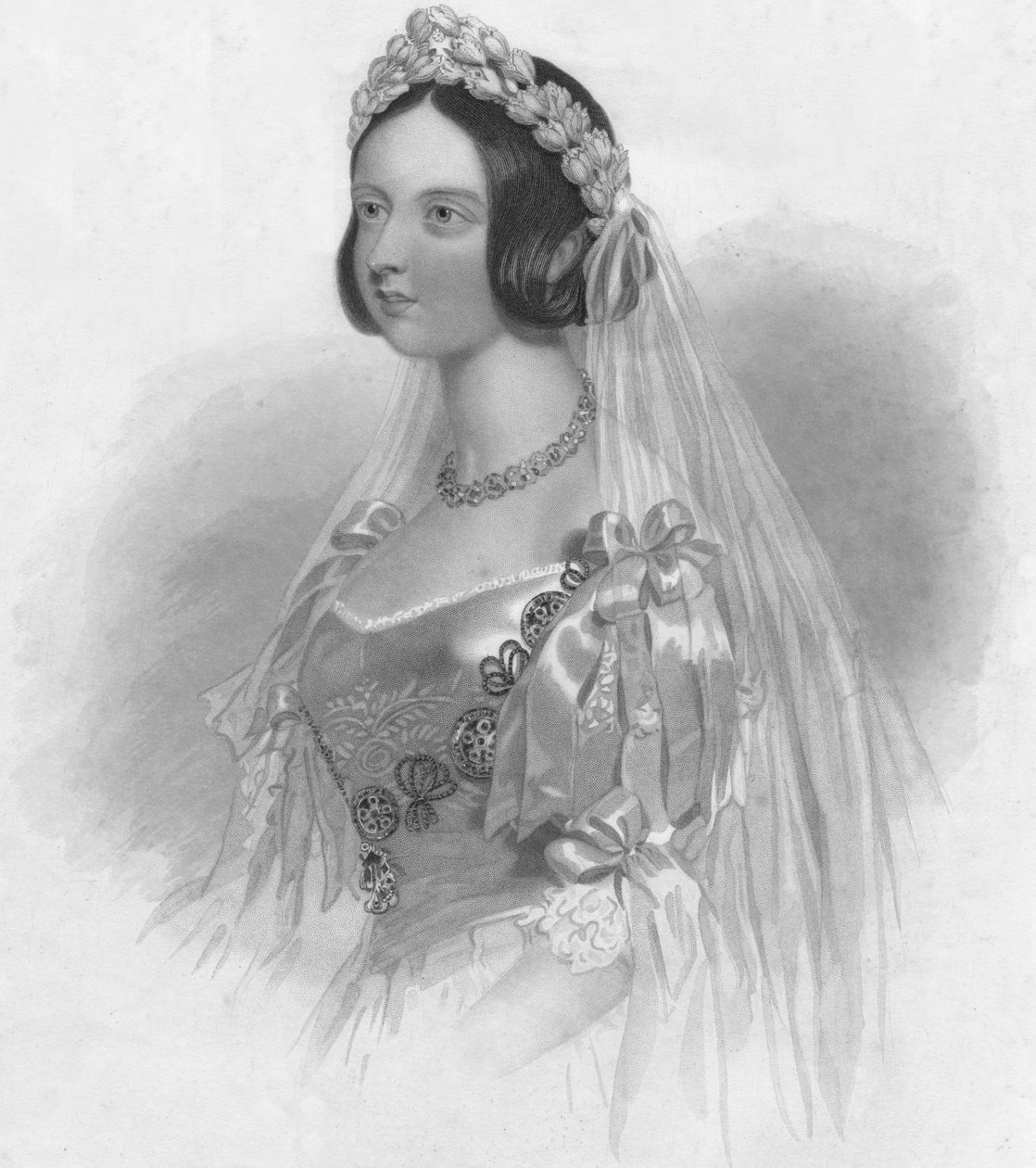 Królowa w sukni ślubnej, 1840. autorstwa William Henry Mote