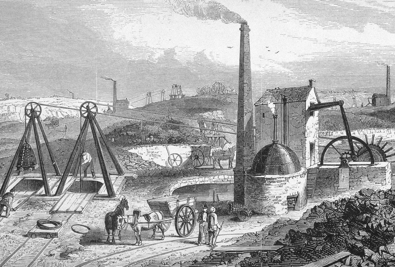 Staffordshire Colliery z „Cyclopaedia of Useful Arts und Manufactures”, pod redakcją Charlesa Tomlinsona, ok. 1880 r. autorstwa William Henry Prior
