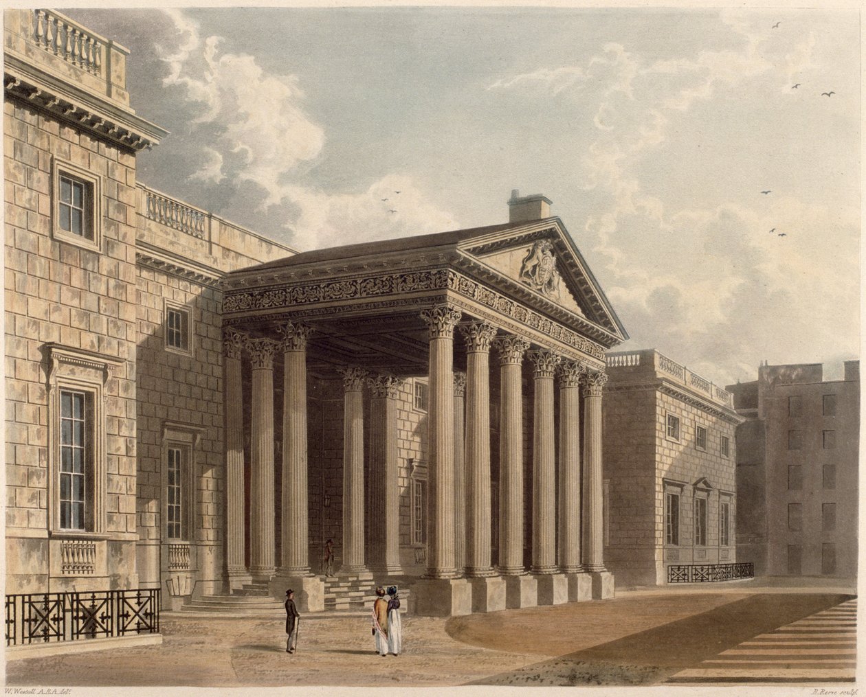 Carlton House z „Historii rezydencji królewskich” (druk) autorstwa William Henry Pyne