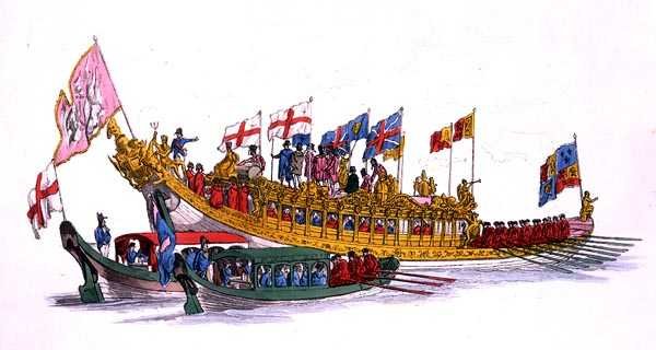 City State Barge, z „Kostium Wielkiej Brytanii”, wyd. William Miller autorstwa William Henry Pyne