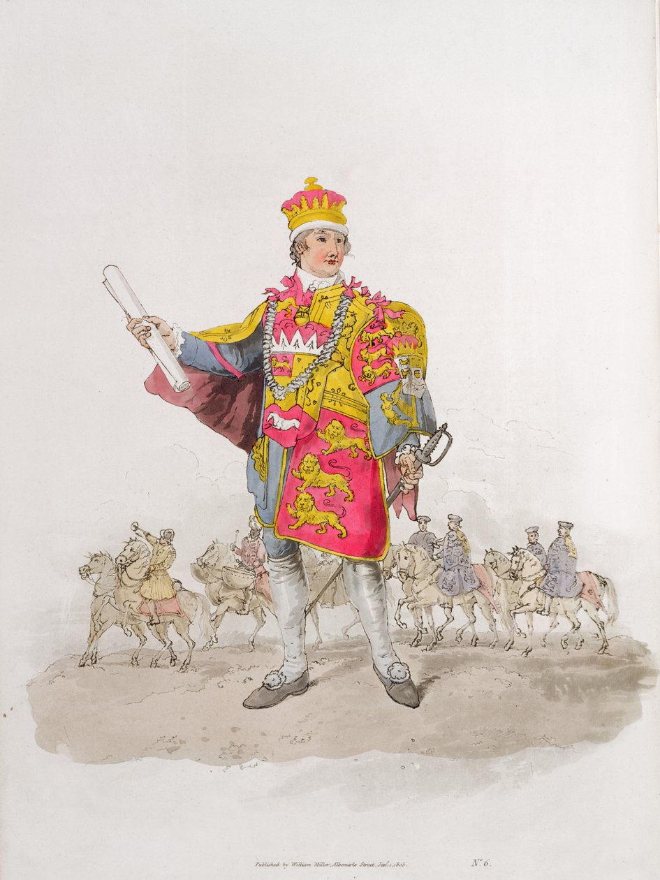 Herald, z „Kostium Wielkiej Brytanii”, wydanego przez Williama Millera, 1805 autorstwa William Henry Pyne