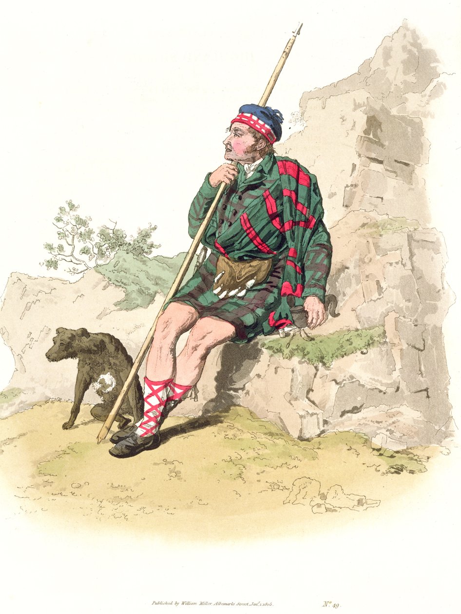 Owczarek górski, z „Kostium Wielkiej Brytanii” wydanego przez Williama Millera, 1805 autorstwa William Henry Pyne