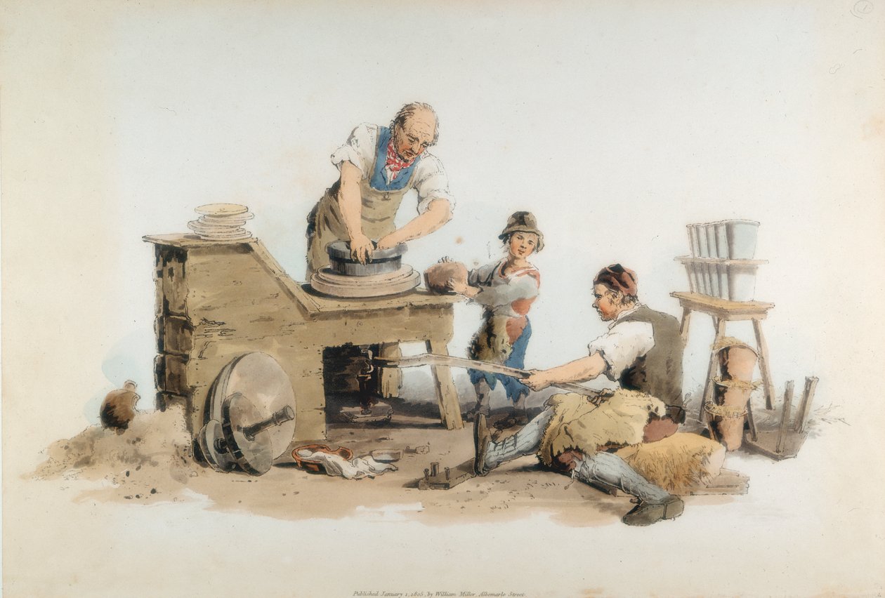 Robienie doniczek, 1808 autorstwa William Henry Pyne